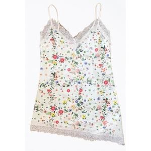 NEW ONLY HEARTS marianne floral organic cotton asymmetric slip in white floral